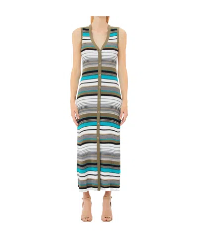 Liu •jo Liu Jo Striped Knit Dress In Multi