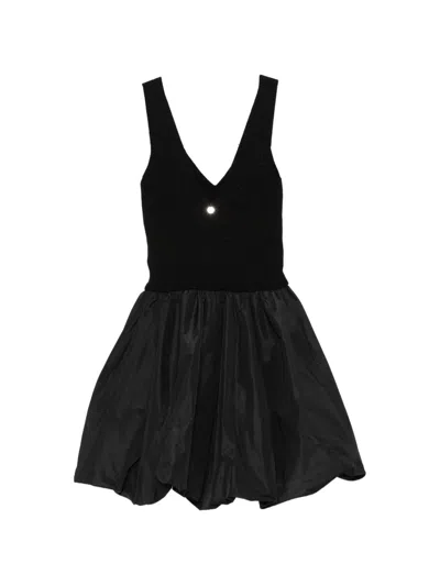Liu •jo V-neck Embellished Mini Dress In Black