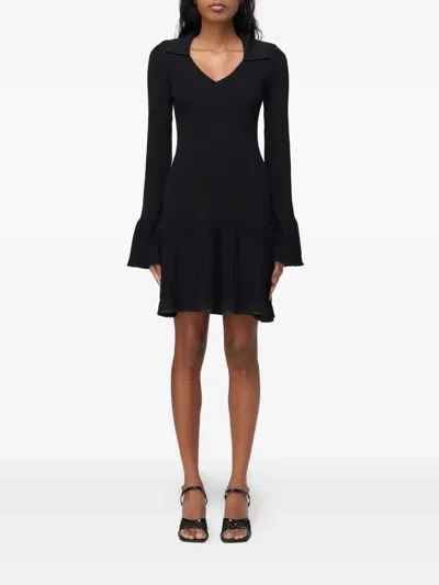 LIU •JO V领伞形中长连衣裙