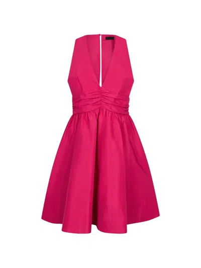 Liu •jo V-neck Gathered Dress In Pink