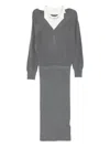 Liu •jo V-neck Knitted Dress In Gray