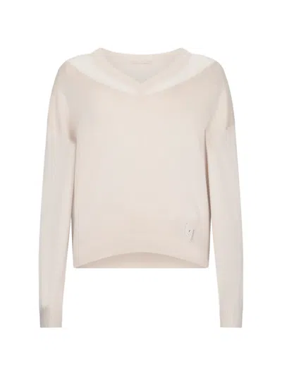 Liu •jo V-neck Logo-embellished Sweater In Black