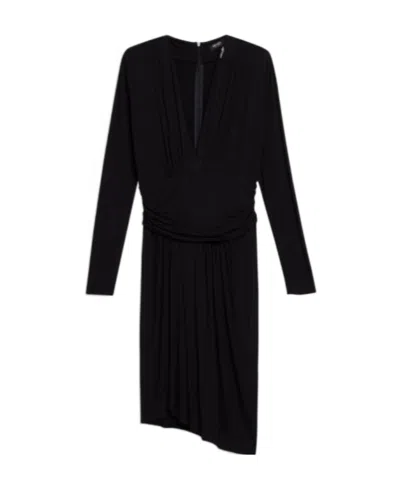 Liu •jo V-neck Long-sleeve Dress In Black