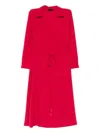 Liu •jo V-neck Midi Dress In Red