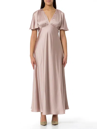LIU •JO V-NECK SATIN MAXI DRESS LIU-JO