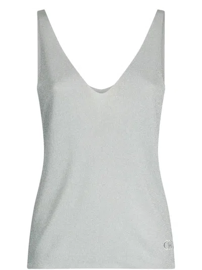 Liu •jo V-neck Sleeveless Top In Grey