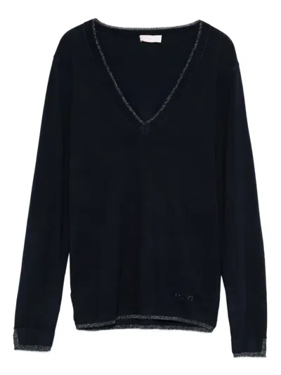 Liu •jo V-neck Sweater In Black