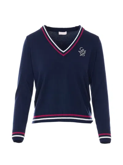 Liu •jo V-neck Sweater In Blue