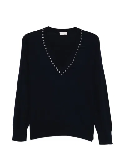 Liu •jo V-neck Sweater In Blue