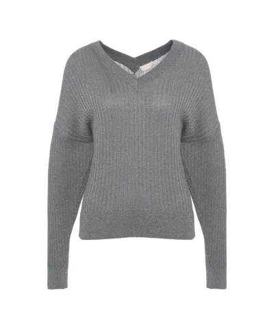 Liu •jo V-neck Sweater In Gray