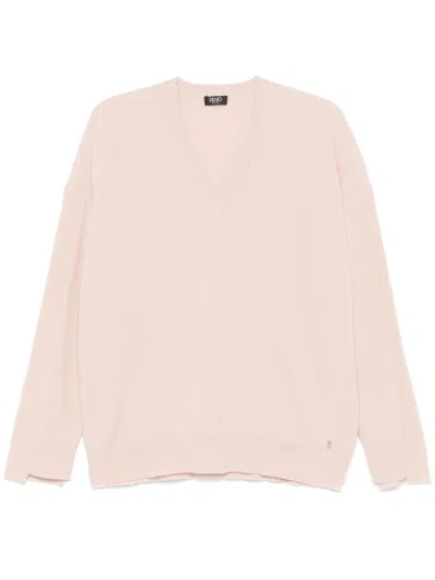 Liu •jo V-neck Sweater In Pink