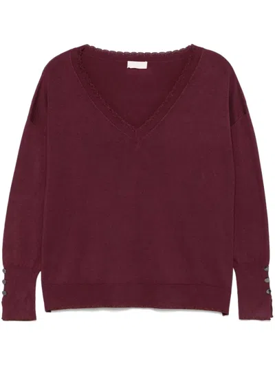 Liu •jo V-neck Sweater In Red