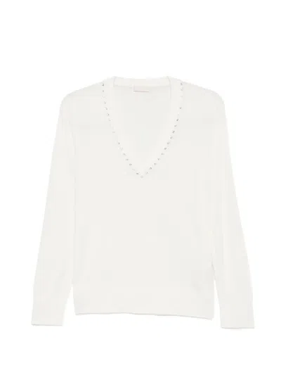 Liu •jo V-neck Sweater In White