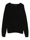 Liu •jo V-neck Sweater With Perforated Detailing In Black