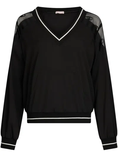 Liu •jo V-neck Sweatshirt In Schwarz