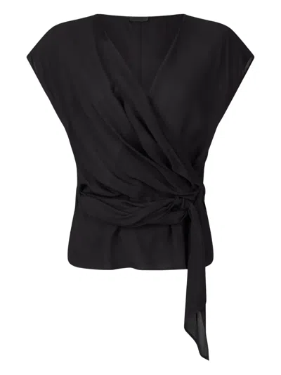 Liu •jo V-neck Top In Black