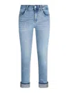 Liu •jo Liu Jo Long Blue Jeans With Rolled-up Cuffs In Blue