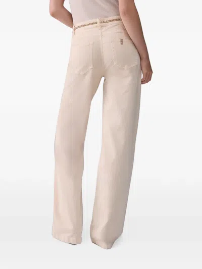 Liu •jo Velvet Flare Pants In Neutral