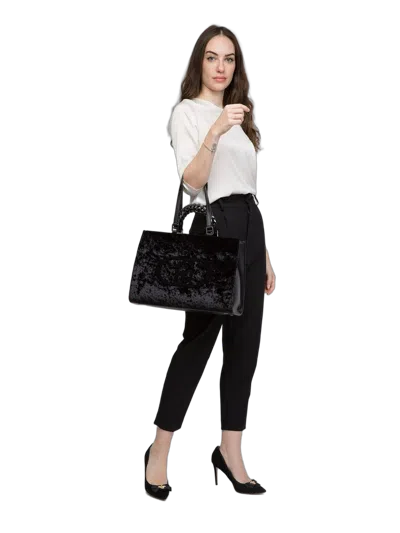 Liu •jo Liu Jo Velvet Tote Bag In Black