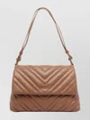 Liu •jo Medium Grigio Handbag With Quilted Chevron Design In Brown