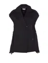 Liu •jo Adjustable Drawstring Waist Vest With Gold Hardware In Black