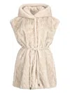 Liu •jo Vest With Hood In Neutral
