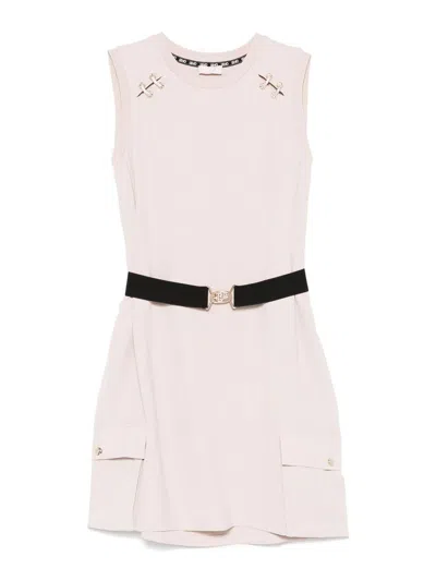 Liu •jo Short Dress With Belt In Beige