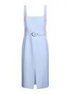 Liu •jo Liu Jo Sleeveless Belted Midi Dress In Light Blue