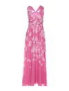 Liu •jo Long Pink Dress With Floral Design