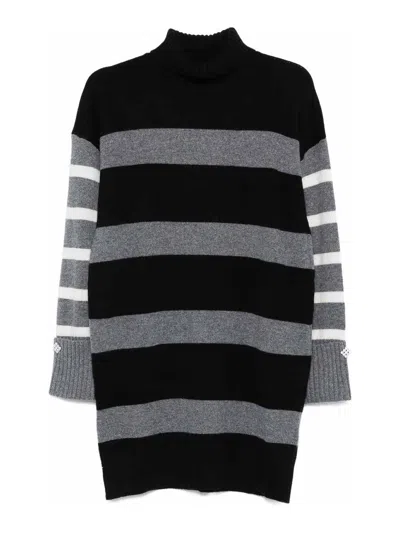 LIU •JO VESTIDO MIDI - NEGRO