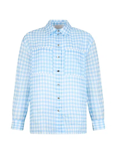 Liu •jo Vichy Gingham Shirts In Blue