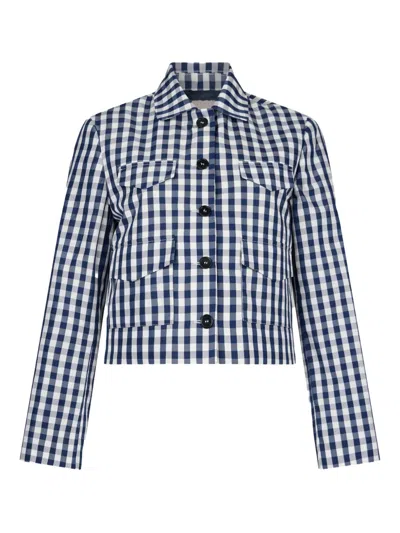 Liu •jo Vichy Jacket In Blue