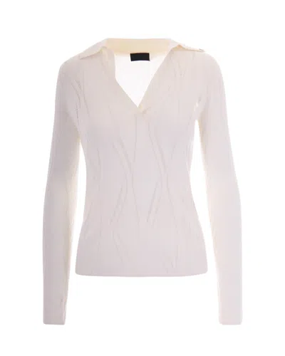 Liu •jo Liu Jo Virgin Wool Shifted Rib Sweater In Pink