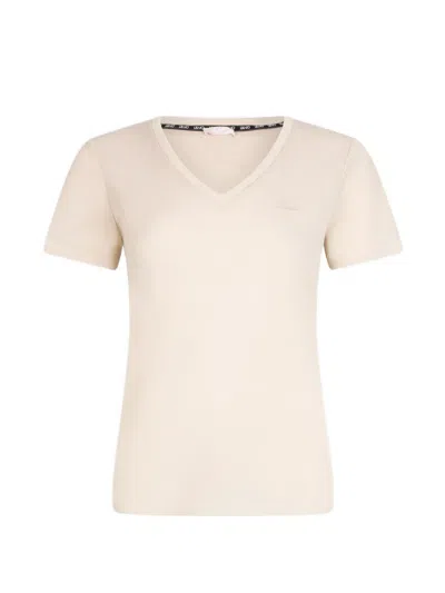Liu •jo V-neck Logo-detail T-shirt In Neutral