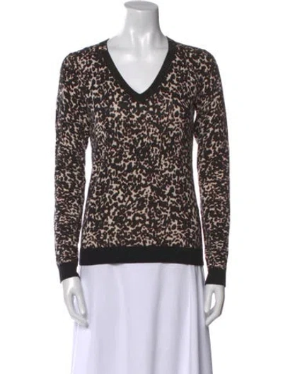 Pre-owned Liu •jo V-neck Long Sleeve Sweatshirt In Black