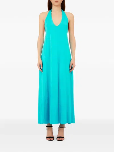 Liu •jo V-neck Maxi Dress In Blue