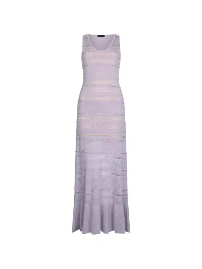Liu •jo V-neck Maxi Dress In Purple