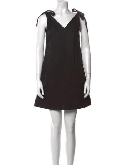 Pre-owned Liu •jo V-neck Mini Dress In Black