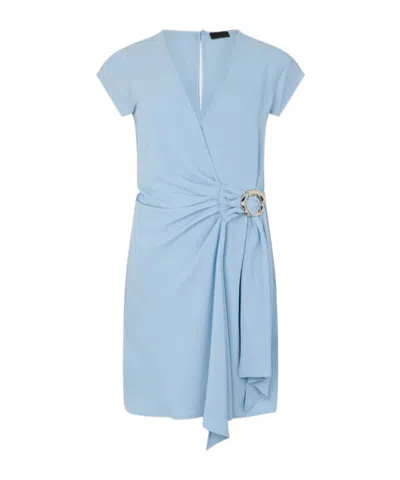 Liu •jo V-neck Mini Dress In Blue