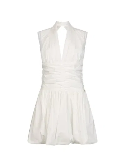 Liu •jo V-neck Mini Dress In White