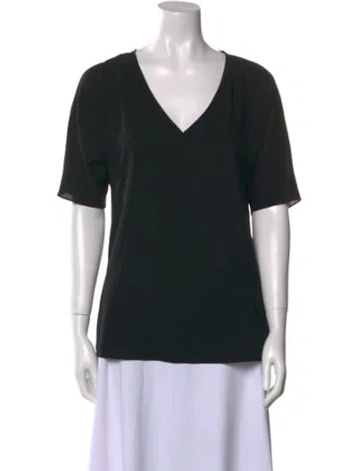 Pre-owned Liu •jo V-neck Short Sleeve T-shirt In Black