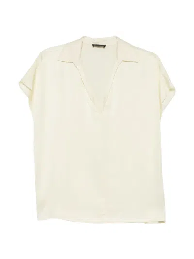 Liu •jo V-neck Short-sleeve Blouse In Neutral
