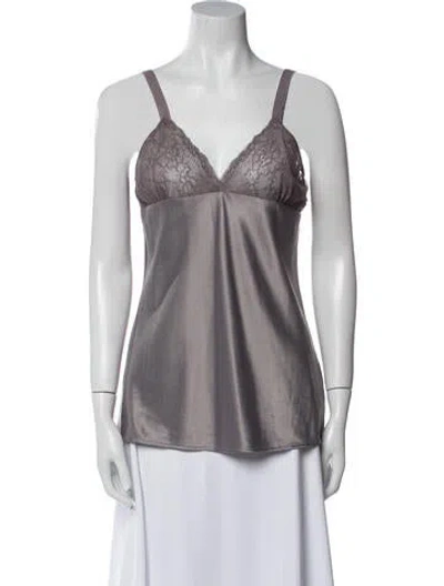 Pre-owned Liu •jo V-neck Sleeveless Top In Blue