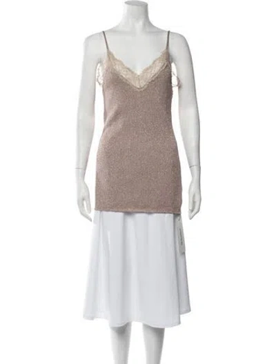 Pre-owned Liu •jo V-neck Sleeveless Top W/ Tags In Neutrals