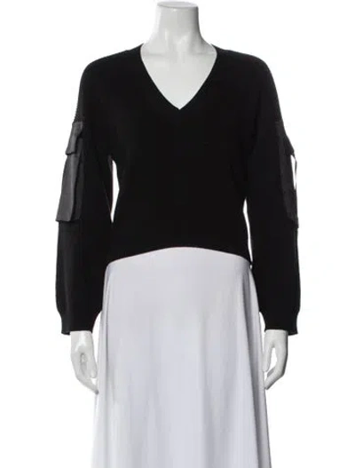 Pre-owned Liu •jo V-neck Sweater In Black