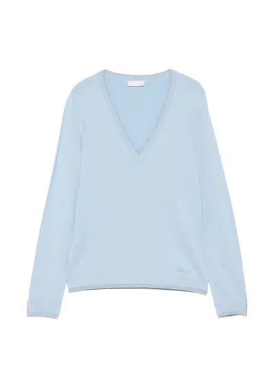 Liu •jo V-neck Sweater In Blue