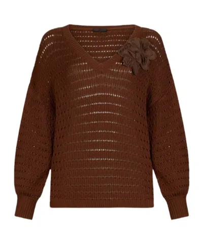 Liu •jo V-neck Sweater In Burgundy