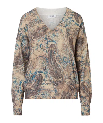 Liu •jo V-neck Sweater In Brown