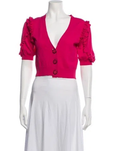 Pre-owned Liu •jo V-neck Sweater In Pink