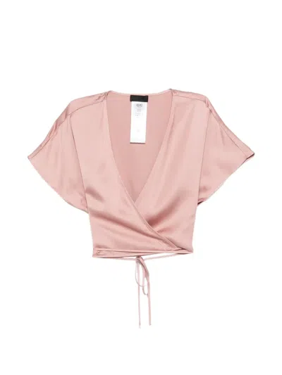 Liu •jo V-neck Tie-fastening Top In Pink